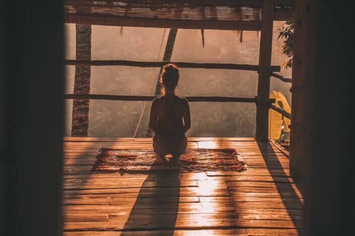 woman doing yoga