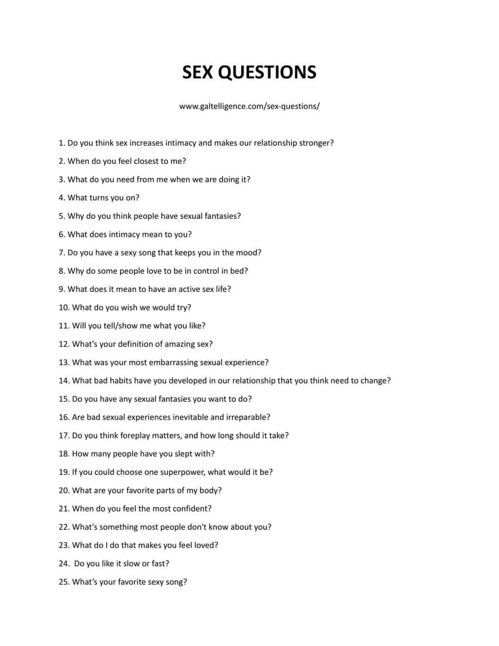 Downloadable/Printable List