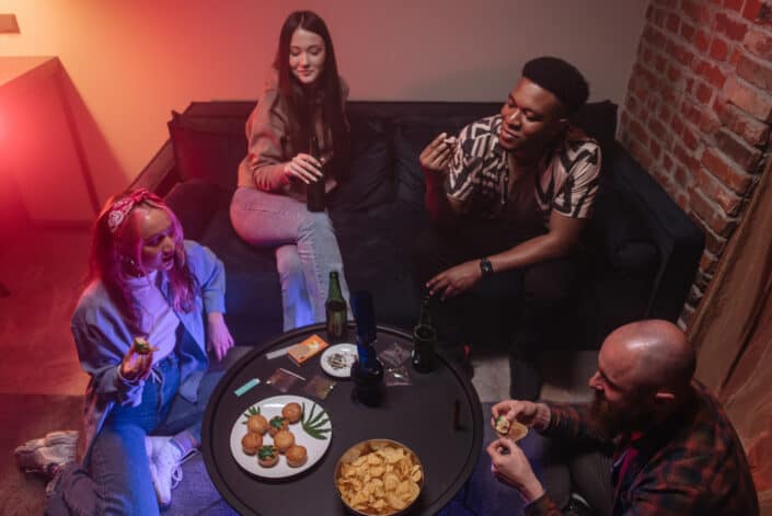 Young people hanging out together