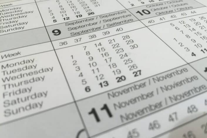 Calendar dates