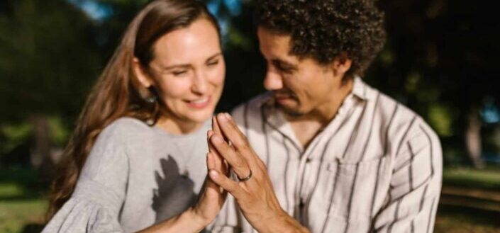 Romantic Couple Holding Hands