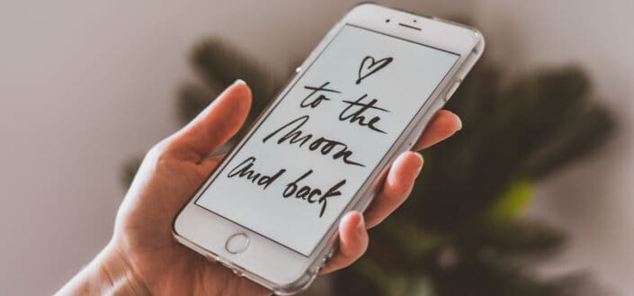 Person holding phone
