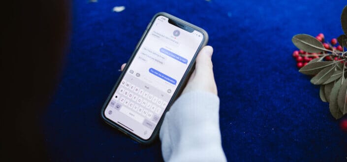 Text messages on a cellphone
