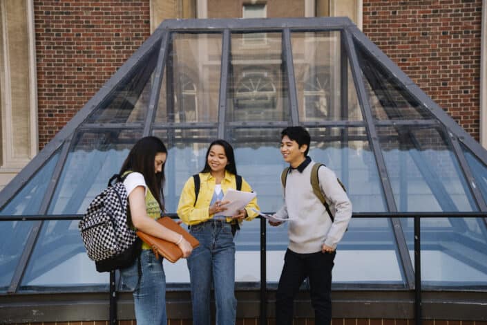 Students chatting to each other