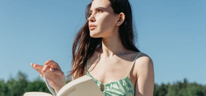 Woman with an open book