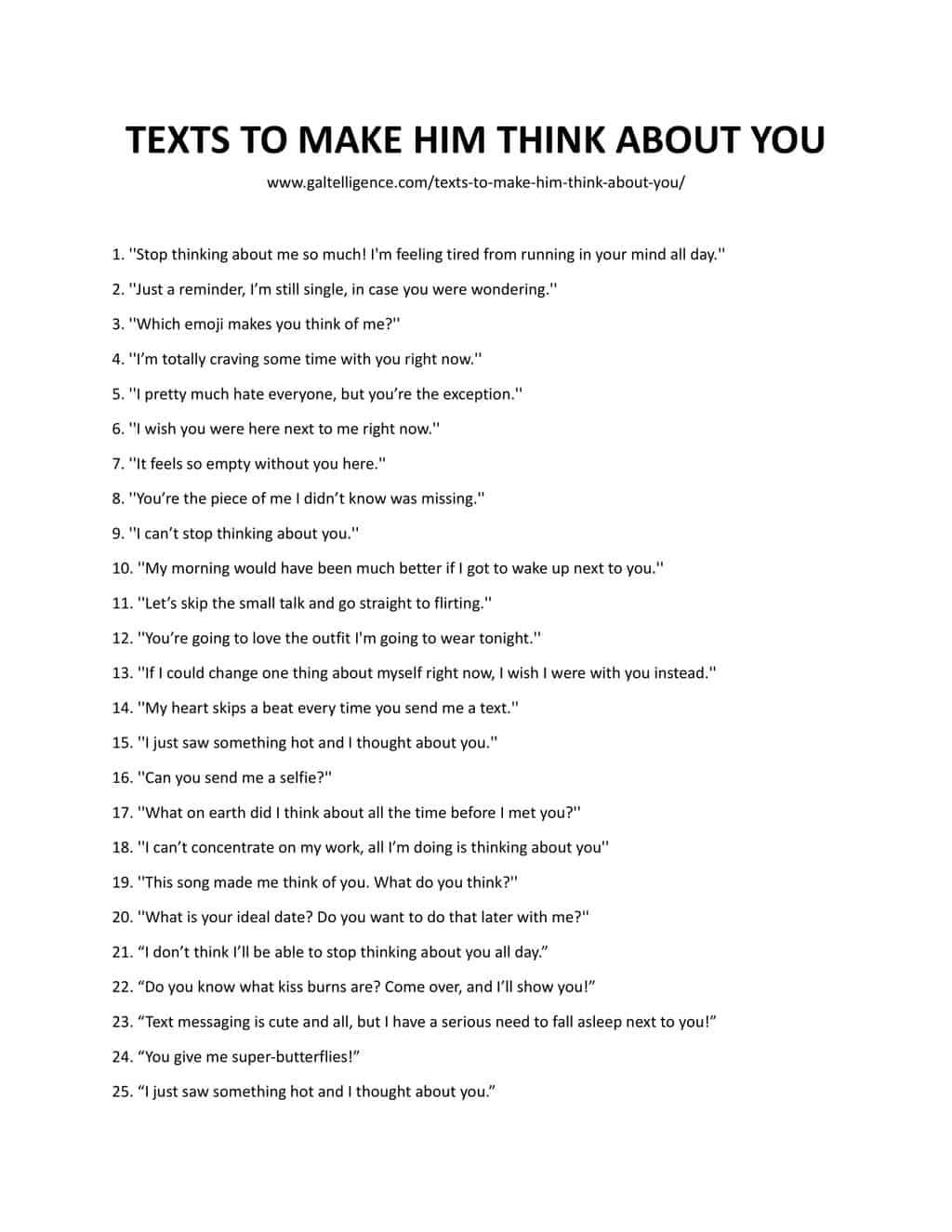 Downloadable and Printable List