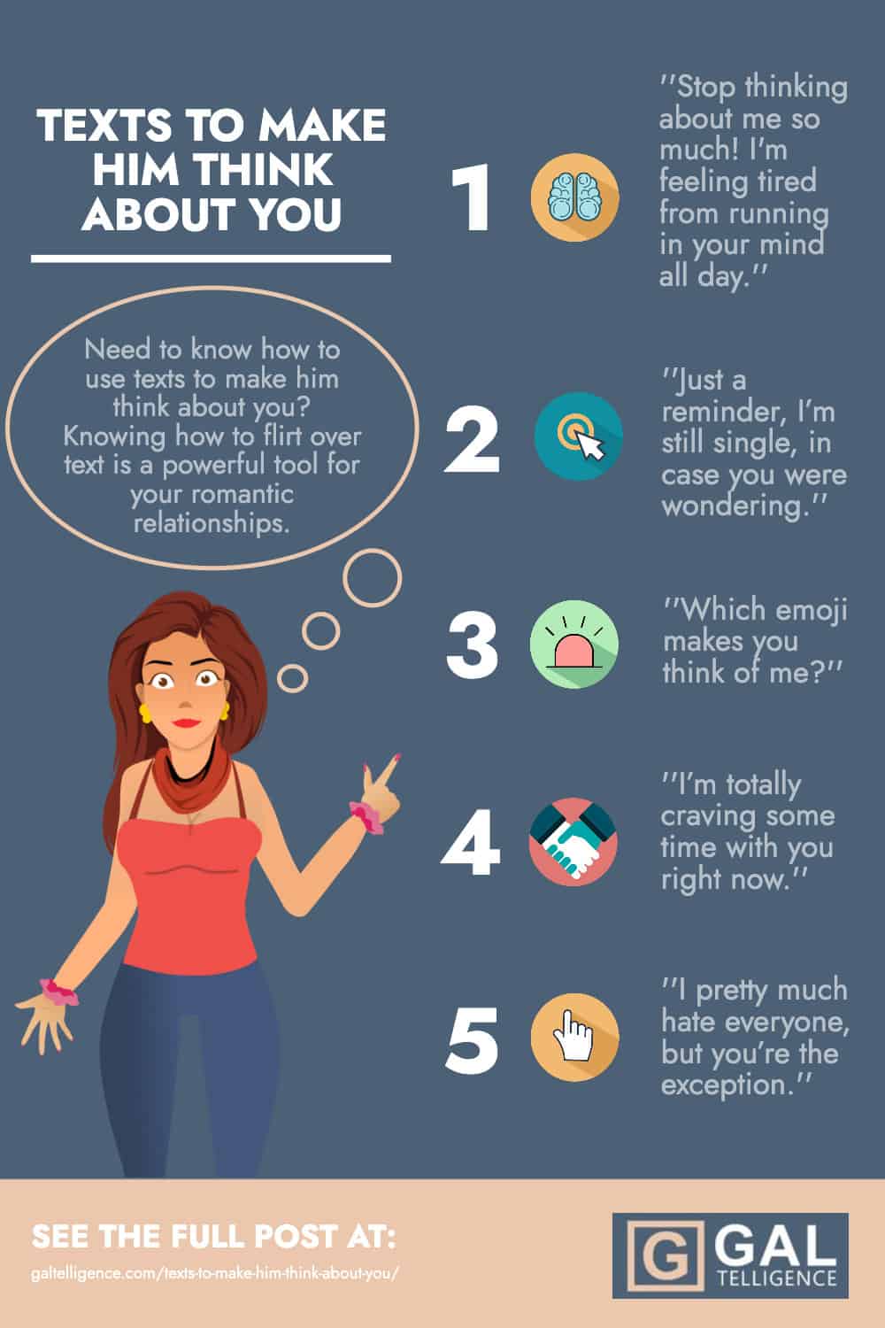Infographic - Texts to Make Him Think About You