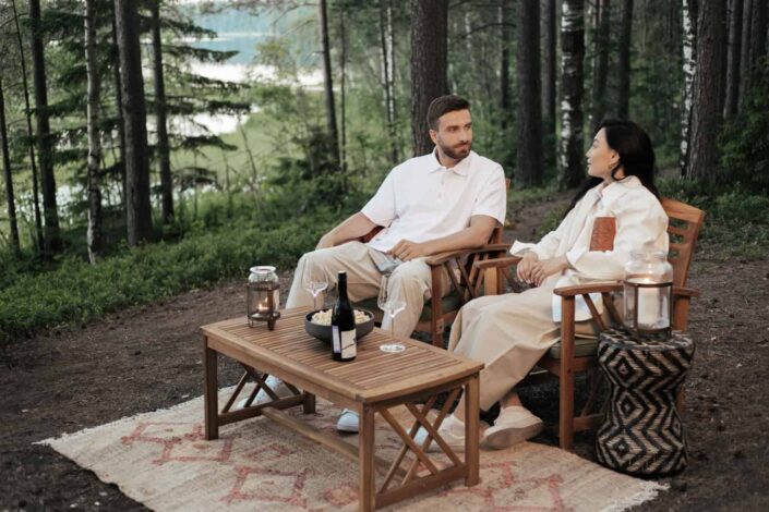 A couple having a conversation