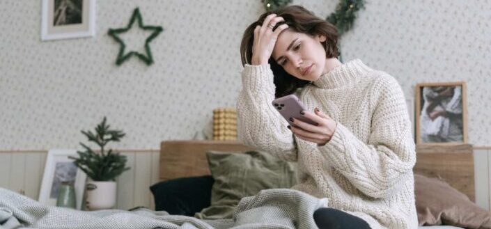 Woman in White Knitted Sweater