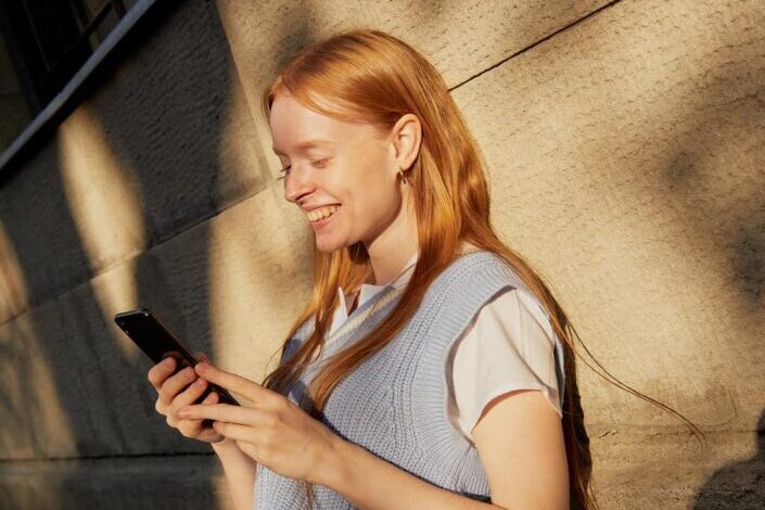 Young Woman Using a Cellphone