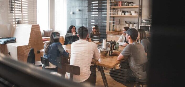 colleagues having a meeting