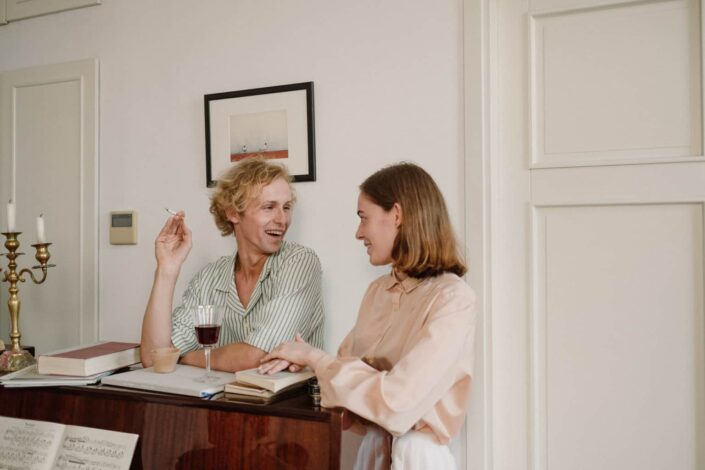Couple talking to each other