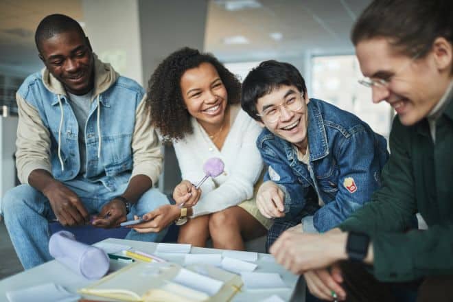 Spicy Questions to Ask - a group of students working together