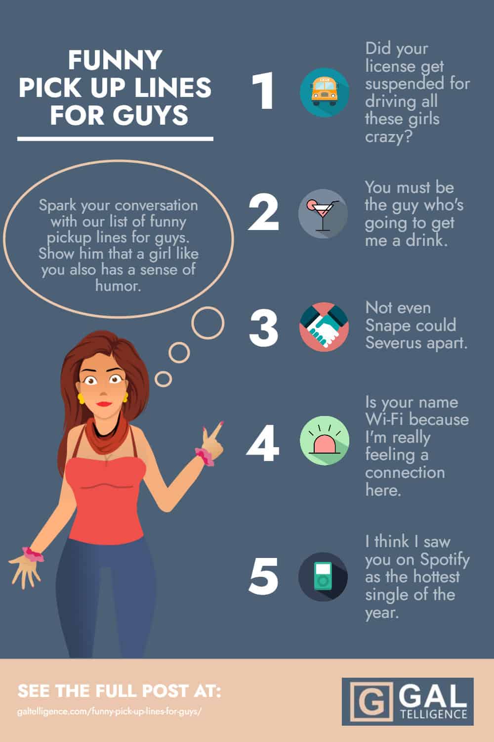 Infographic - Funny Pick Up Lines for Guys
