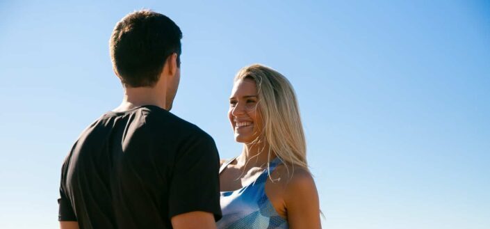 Couple Smiling Looking at Each Other