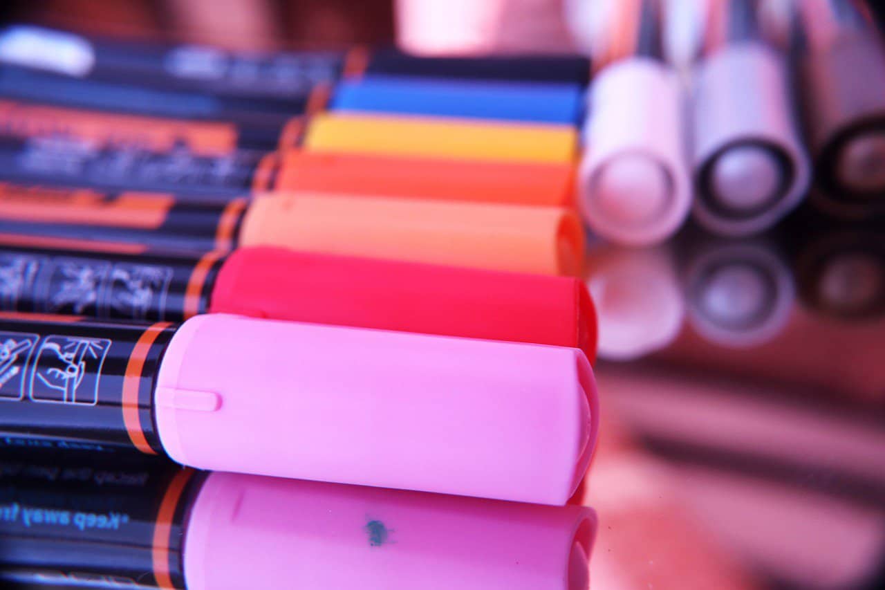 Bunch of Highlighters Lined Up