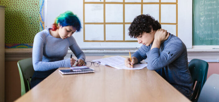Two Students Studying Together