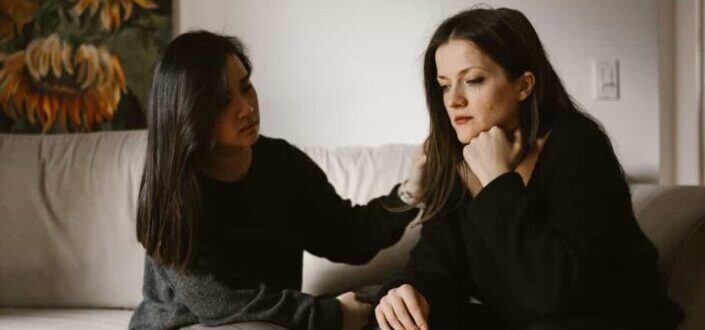 Women having a conversation