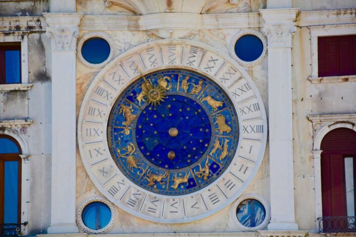 Zodiac signs carved into the wall
