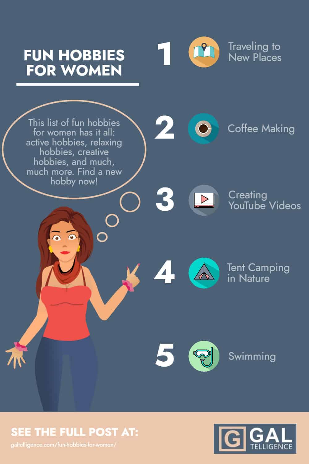 Fun hobbies for women - Infographic