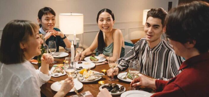 Group of Friends Having Dinner Together