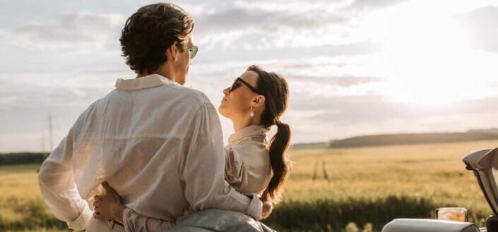 Sweet couple enjoying the sunshine 