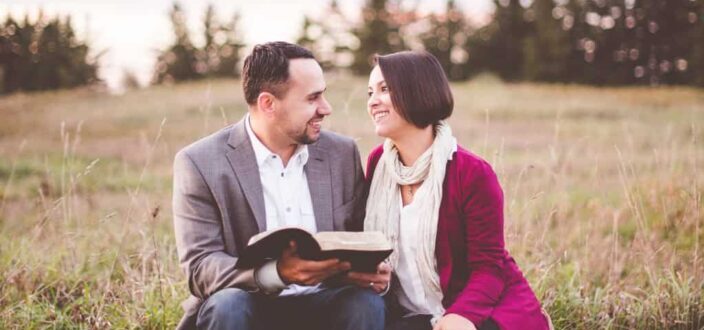 couple reading a book 