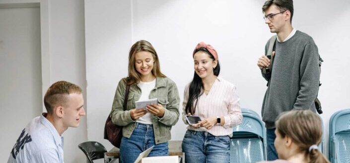 Group of people studying together