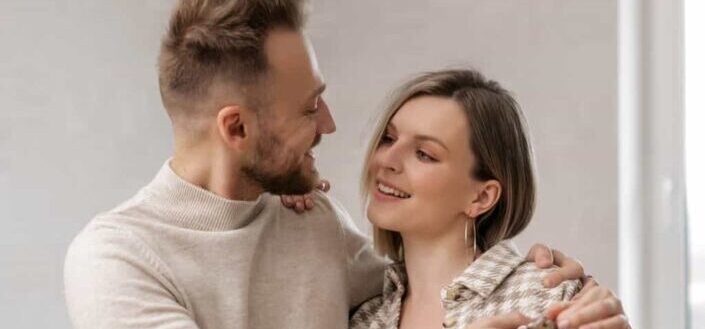 Happy couple looking at each other