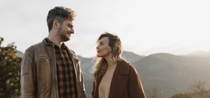 Man and Woman Facing Each Other