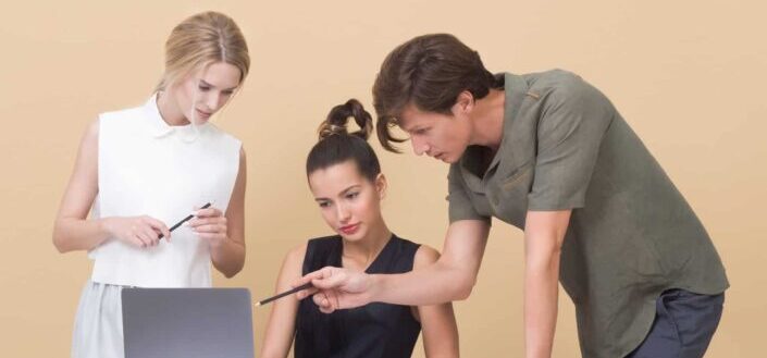 Creative team having a discussion