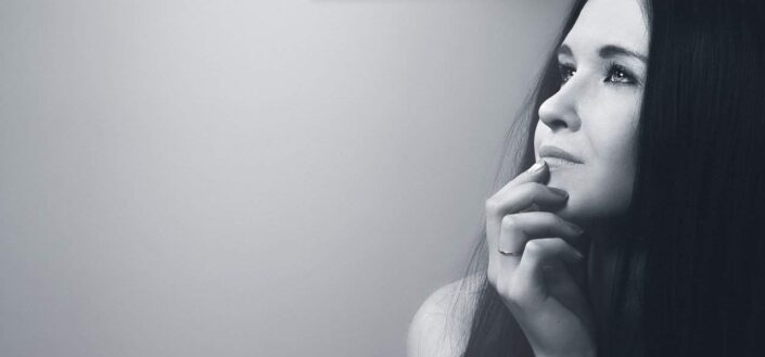 girl looking pensively