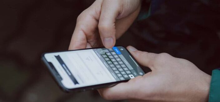 Man using smartphone