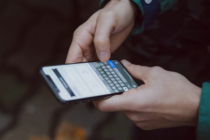 person using smartphone