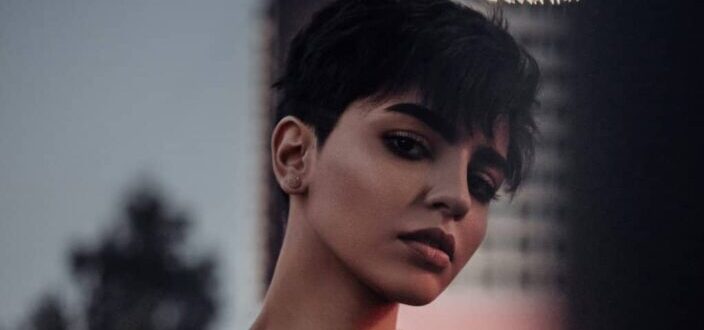 Shorthaired young woman
