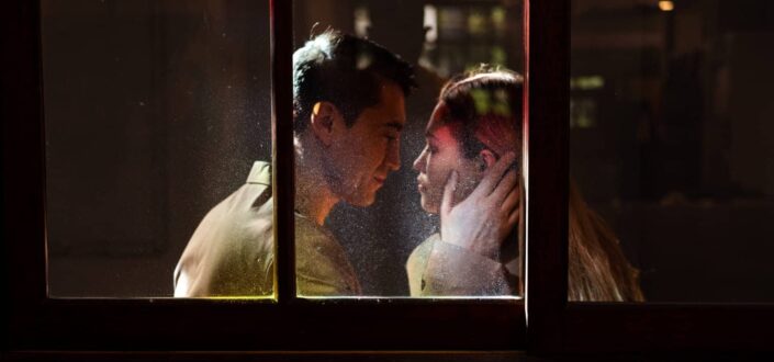 Man and woman facing each other